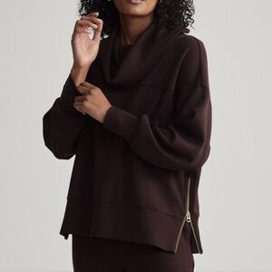 NWOT Varley Doublesoft Priya Longline Sweat - Coffee Bean XS